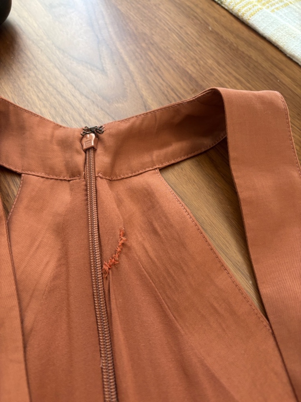 Deep V-Neck Rust Romper - Picture 9 of 13